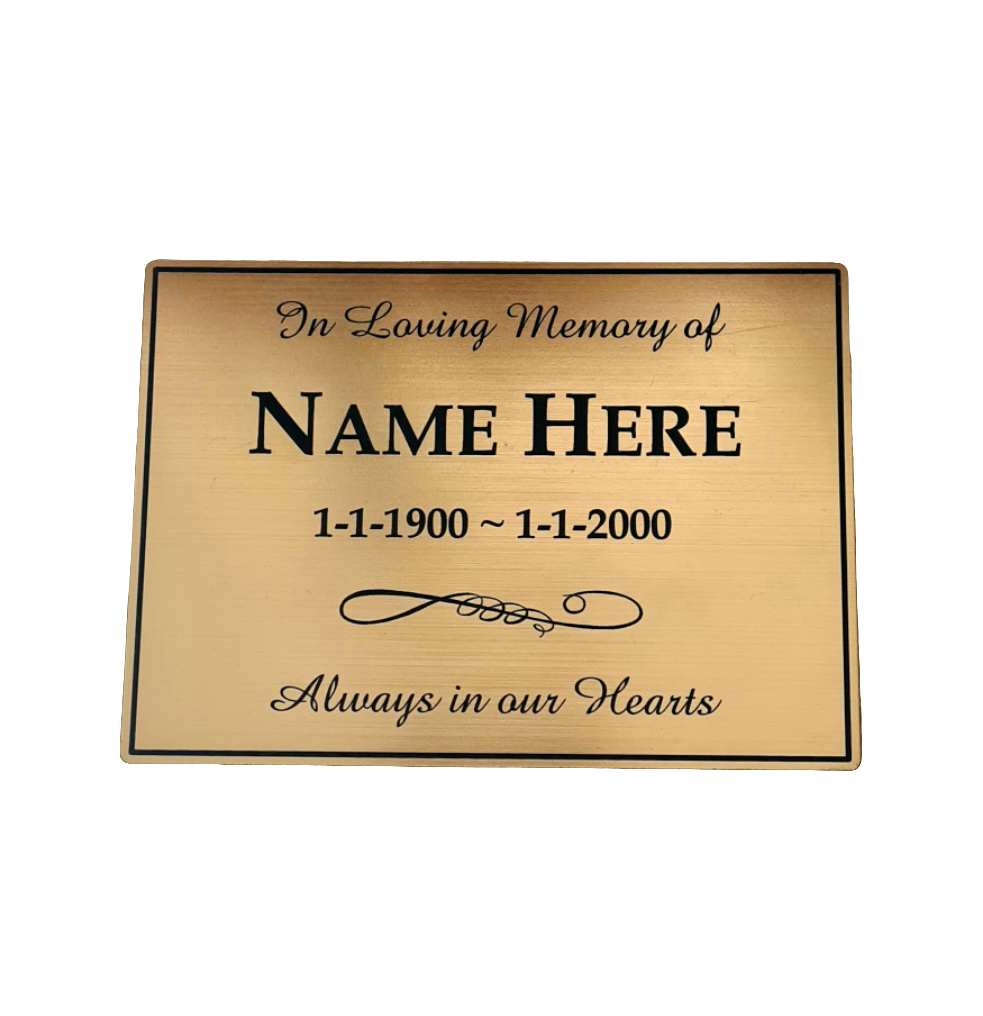 Gold ABS Plastic INDOOR MEMORIAL PLAQUE - A4 297x210mm - 1.2mm thick - Wall Plaque