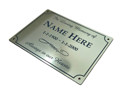 Gold UV ABS Plastic OUTDOOR MEMORIAL PLAQUE - 140x100mm - 1.2mm thick - Wall Plaque